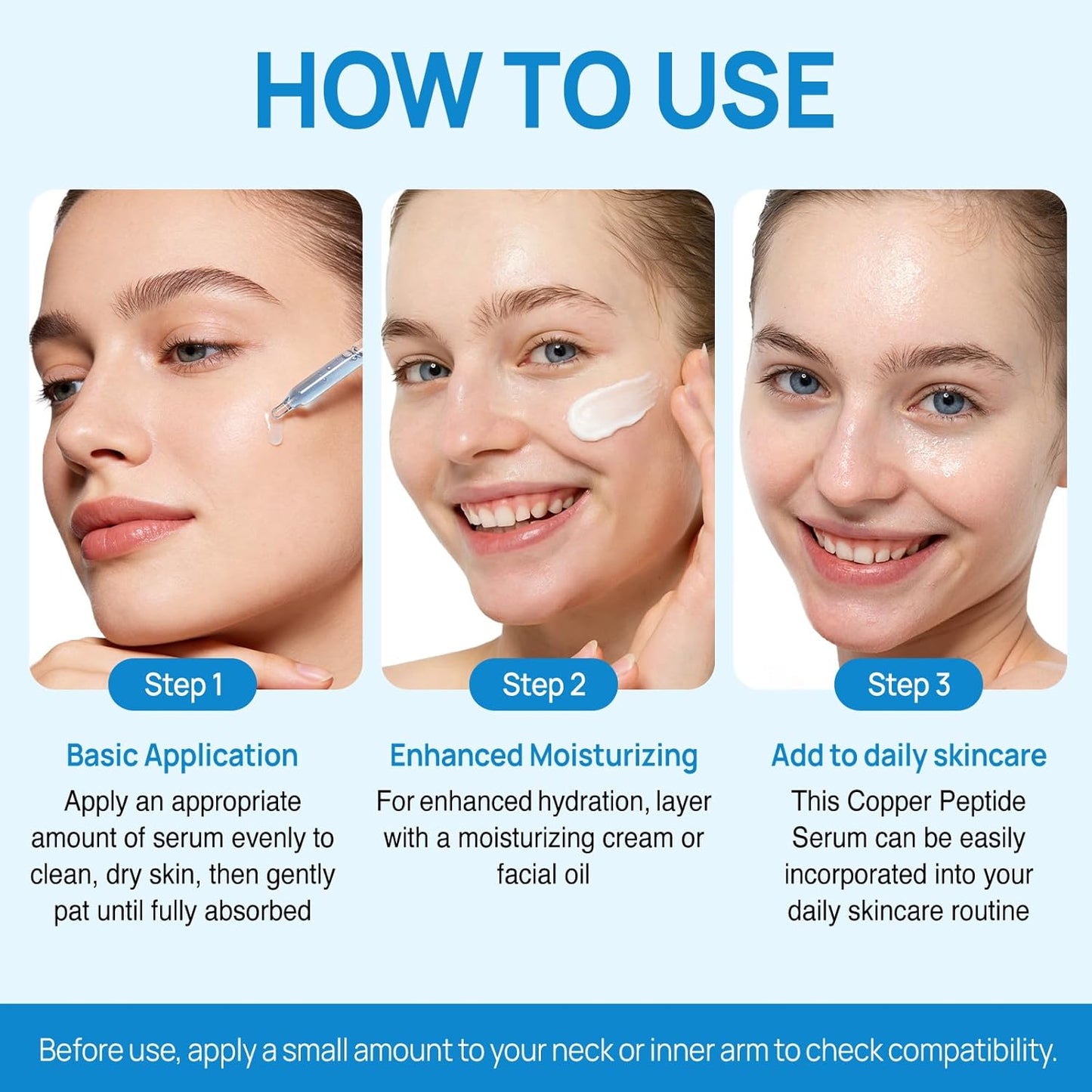3%GHK-Cu Copper Peptides Firming Serum with 1.5% Hyaluronic Acid | Gentle Anti-Aging Collagen Serum for Sensitive Skin