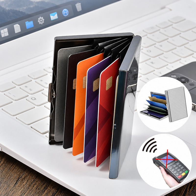 💳 Stainless Steel RFID-Blocking Card Holder