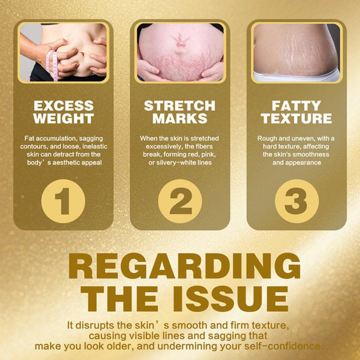 15-Day Visible Firming Gold Gel | Cryo Thermo Anti-Cellulite Body Sculpting Gel | Tighten Loose Skin, Smooth Bumps & Reduce Puffiness for Belly, Thighs & Arms | Unisex 200g