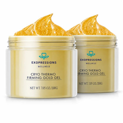 15-Day Visible Firming Gold Gel | Cryo Thermo Anti-Cellulite Body Sculpting Gel | Tighten Loose Skin, Smooth Bumps & Reduce Puffiness for Belly, Thighs & Arms | Unisex 200g