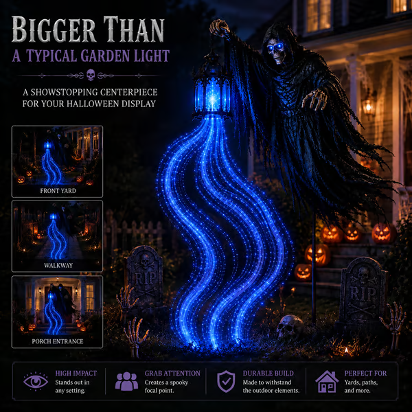 🔥Today 50% OFF🎁💀 Halloween Soul Harvester Animated Graveyard Light – Bring Your Yard to Life 🎃👻